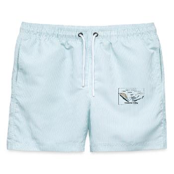 Yosemite Valley - Männer Badeshorts - hellblau gestreift - Vorne - AI Model Male 178 light (178cm)