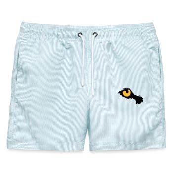 Auge des Tigers - Männer Badeshorts - hellblau gestreift - Vorne - AI Model Male 178 light (178cm)