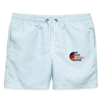 Deutscher Fußball - Männer Badeshorts - hellblau gestreift - Vorne - AI Model Male 178 light (178cm)