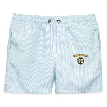Superbräu - Männer Badeshorts - hellblau gestreift - Vorne - AI Model Male 178 light (178cm)