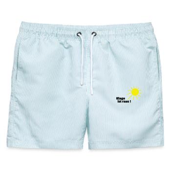 Klage ist raus Sonne - Männer Badeshorts - hellblau gestreift - Vorne - AI Model Male 178 light (178cm)