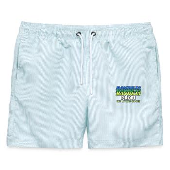 Bandeja Profi seit letzter Woche - Padel - Männer Badeshorts - hellblau gestreift - Vorne - AI Model Male 178 light (178cm)