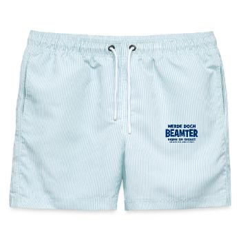 Werde doch Beamter haben sie gesagt - Das macht Sp - Männer Badeshorts - hellblau gestreift - Vorne - AI Model Male 178 light (178cm)