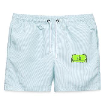 Das Internet Ist Neuland - Männer Badeshorts - hellblau gestreift - Vorne - AI Model Male 178 light (178cm)