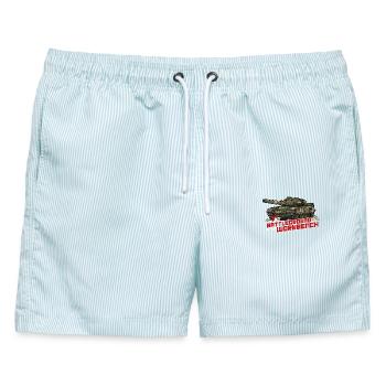 Panzer T90 BATTLEGROUND WORKBENCH - RCCX - Männer Badeshorts - hellblau gestreift - Vorne - AI Model Male 178 light (178cm)
