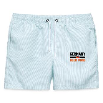 Germany Beer Pong - Männer Badeshorts - hellblau gestreift - Vorne - AI Model Male 178 light (178cm)
