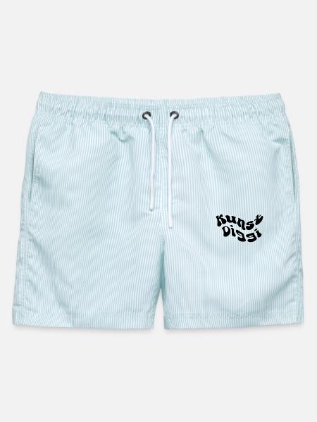 Kunst Diggi - Männer Badeshorts - hellblau gestreift
