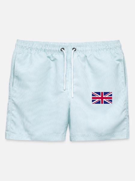 Großbritannien Flagge - Männer Badeshorts - hellblau gestreift