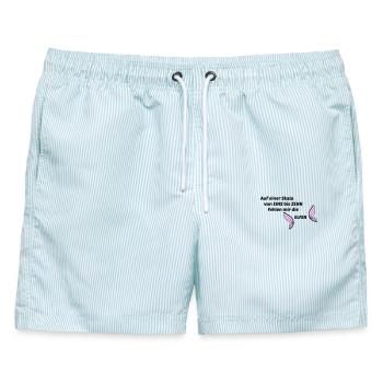 Elfen - Männer Badeshorts - hellblau gestreift - Vorne - AI Model Male 178 light (178cm)