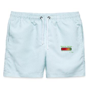 Reboot-Gefühle, liebe es, Geek-T-Shirts zu aktualisieren. - Männer Badeshorts - hellblau gestreift - Vorne - AI Model Male 178 light (178cm)