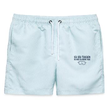Tauchen Da Hab Ich Meine Ruhe - Männer Badeshorts - hellblau gestreift - Vorne - AI Model Male 178 light (178cm)
