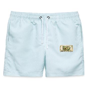 Avocado - Männer Badeshorts - hellblau gestreift - Vorne - AI Model Male 178 light (178cm)