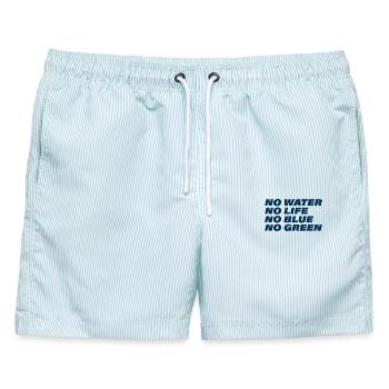 WATER - Männer Badeshorts - hellblau gestreift - Vorne - AI Model Male 178 light (178cm)