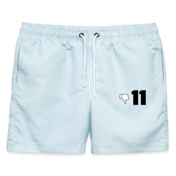 Elf schlecht - Männer Badeshorts - hellblau gestreift - Vorne - AI Model Male 178 light (178cm)