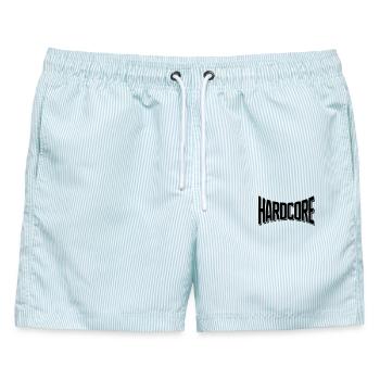hard core dj hart bass sticker aufkleber musik - Männer Badeshorts - hellblau gestreift - Vorne - AI Model Male 178 light (178cm)