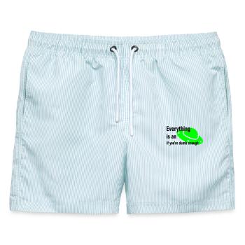 Ufo - Männer Badeshorts - hellblau gestreift - Vorne - AI Model Male 178 light (178cm)