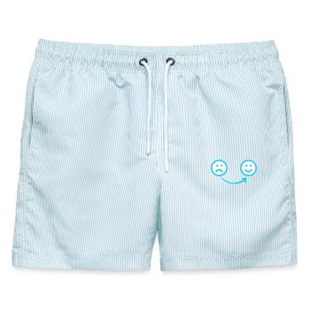 Smilie Colon - Männer Badeshorts - hellblau gestreift - Vorne - AI Model Male 178 light (178cm)