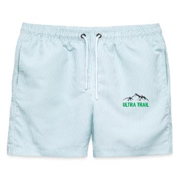 Ultra Trail - Männer Badeshorts - hellblau gestreift - Vorne - AI Model Male 178 light (178cm)