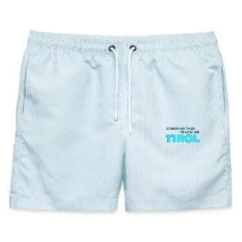 Therapie TIROL - Männer Badeshorts - hellblau gestreift - Vorne - AI Model Male 178 light (178cm)