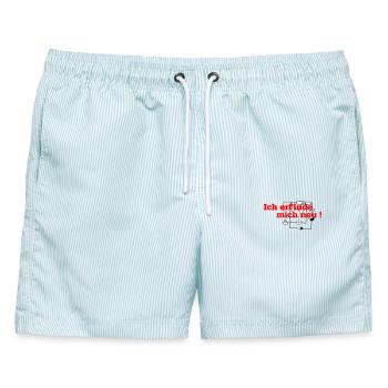 Ich erfinde mich neu - Männer Badeshorts - hellblau gestreift - Vorne - AI Model Male 178 light (178cm)