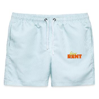 FOR RENT - Männer Badeshorts - hellblau gestreift - Vorne - AI Model Male 178 light (178cm)