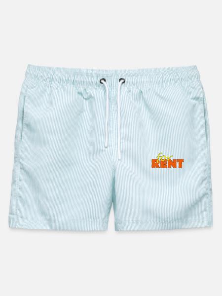 FOR RENT - Männer Badeshorts - hellblau gestreift
