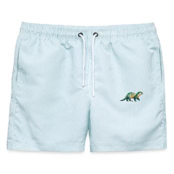 Walking Poly Otter - Männer Badeshorts - hellblau gestreift - Vorne - AI Model Male 178 light (178cm)