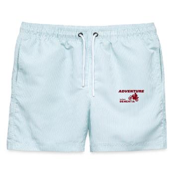 MOTORCYCLE ADVENTURE - Männer Badeshorts - hellblau gestreift - Vorne - AI Model Male 178 light (178cm)