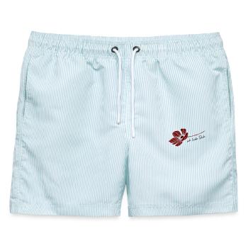 ich liebe dich - Männer Badeshorts - hellblau gestreift - Vorne - AI Model Male 178 light (178cm)