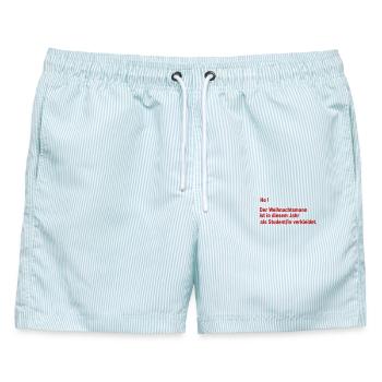 Weihnachtsmann als Student - Männer Badeshorts - hellblau gestreift - Vorne - AI Model Male 178 light (178cm)