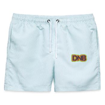 DNB Red Yellow Green Smooth Remix Junglist - Männer Badeshorts - hellblau gestreift - Vorne - AI Model Male 178 light (178cm)