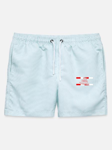Gut Besser Vermesser Spruch - Männer Badeshorts - hellblau gestreift