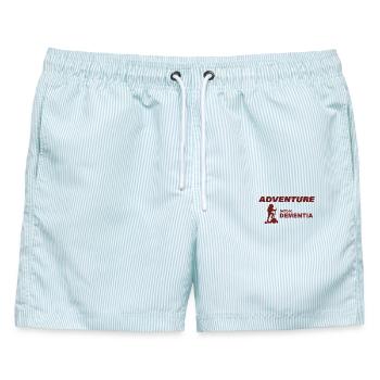 CLIMBING ADVENTURE - Männer Badeshorts - hellblau gestreift - Vorne - AI Model Male 178 light (178cm)