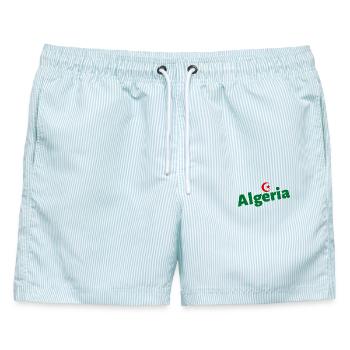 Ich liebe mein Algerien - Männer Badeshorts - hellblau gestreift - Vorne - AI Model Male 178 light (178cm)