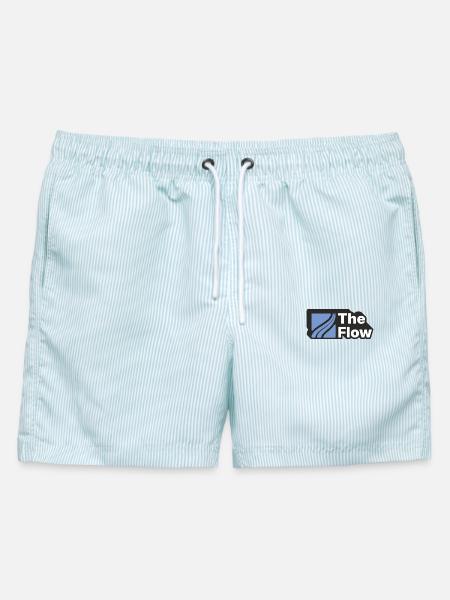 Das Design des Strömungsmusters - Männer Badeshorts - hellblau gestreift