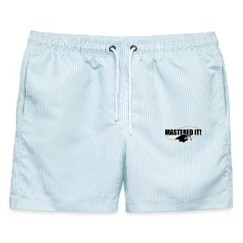 Master 2026 Abschluss Promotion Sponsion - Männer Badeshorts - hellblau gestreift - Vorne - AI Model Male 178 light (178cm)