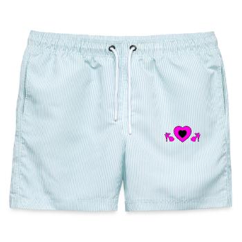 High Heels - Männer Badeshorts - hellblau gestreift - Vorne - AI Model Male 178 light (178cm)