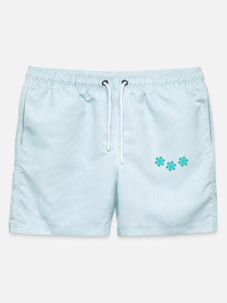 Snow - Männer Badeshorts - hellblau gestreift