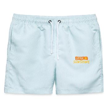 LITTLE SUNSHINE - Männer Badeshorts - hellblau gestreift - Vorne - AI Model Male 178 light (178cm)