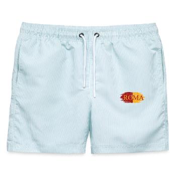 Roma Rom Römer Fußball - Männer Badeshorts - hellblau gestreift - Vorne - AI Model Male 178 light (178cm)
