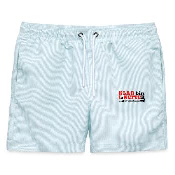 Klarinette - Klar bin I a Netter - Klarinettist - Männer Badeshorts - hellblau gestreift - Vorne - AI Model Male 178 light (178cm)