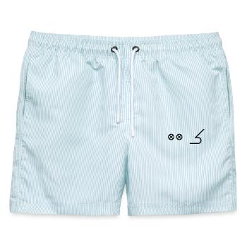 Bug Bow - Seefahrt Segeln Schiffe Kapitän - Männer Badeshorts - hellblau gestreift - Vorne - AI Model Male 178 light (178cm)