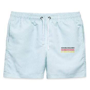 Fachkräftemangel in der Politik - Männer Badeshorts - hellblau gestreift - Vorne - AI Model Male 178 light (178cm)