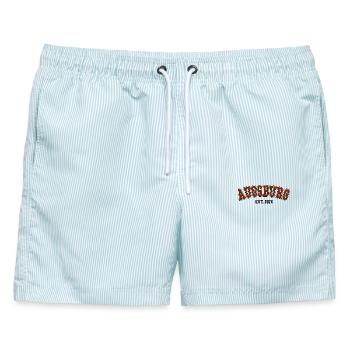 Augsburg gegründet 1976 - Männer Badeshorts - hellblau gestreift - Vorne - AI Model Male 178 light (178cm)