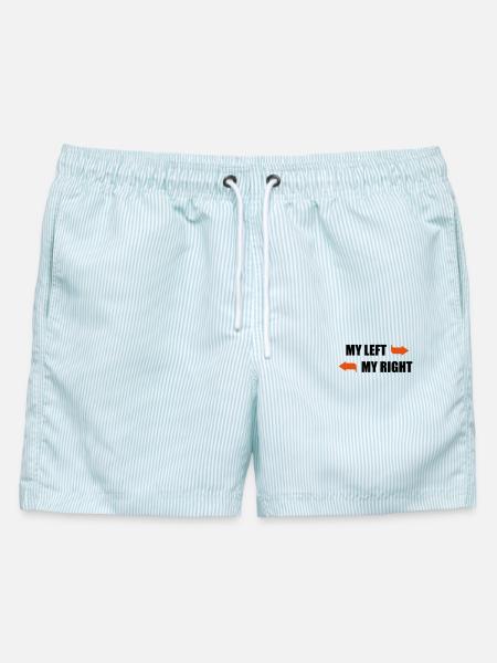 Mein Links Mein Rechts - Männer Badeshorts - hellblau gestreift