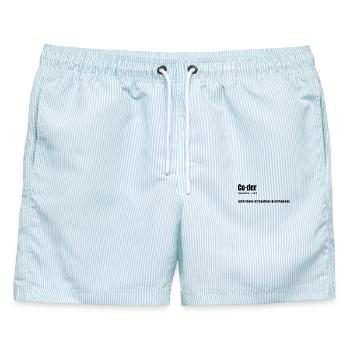 Coder - witziges Design für Entwickler - Männer Badeshorts - hellblau gestreift - Vorne - AI Model Male 178 light (178cm)