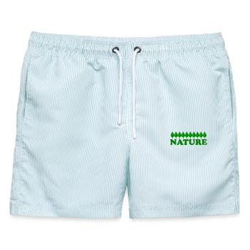 NATURE - Männer Badeshorts - hellblau gestreift - Vorne - AI Model Male 178 light (178cm)