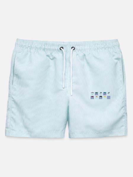 Sammlung von selbstgefälligen Männern - Männer Badeshorts - hellblau gestreift