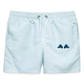 wings - Männer Badeshorts - hellblau gestreift - Vorne - AI Model Male 178 light (178cm)
