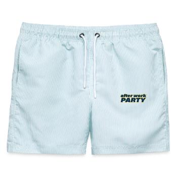 AFTER WORK PARTY - Männer Badeshorts - hellblau gestreift - Vorne - AI Model Male 178 light (178cm)